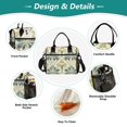 thumbnail image 3 of FORMRS Insulated Lunch Bag Unisex Large Capacity with Shoulder Strap, Beige Floral Pattern, 3 of 6