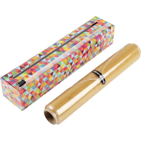 ChicWrap Triangle Plastic Wrap Refillable Dispenser with 12" x 250' Roll of Professional Grade Plastic Wrap