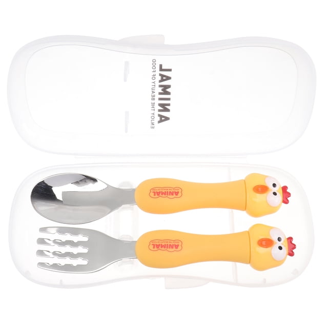 MasteelfCA 1 Set Animal Spoon Fork Kit Children Stainless Steel Tableware Student Cutlery
