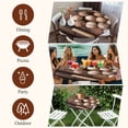 thumbnail image 7 of Baseball Round Tablecloth, Fitted Table Cover with Elastic for 45"-54" Round Tables, Farmhouse Retro Sport Theme Brown Wooden Grain Table Cloth Outdoor Indoor Dinning Party Waterproof Tablecloths, 7 of 7