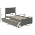 thumbnail image 7 of Madison Platform Bed with Matching Foot Board with Twin Size Urban Trundle Bed in Multiple Colors and Sizes, 7 of 7