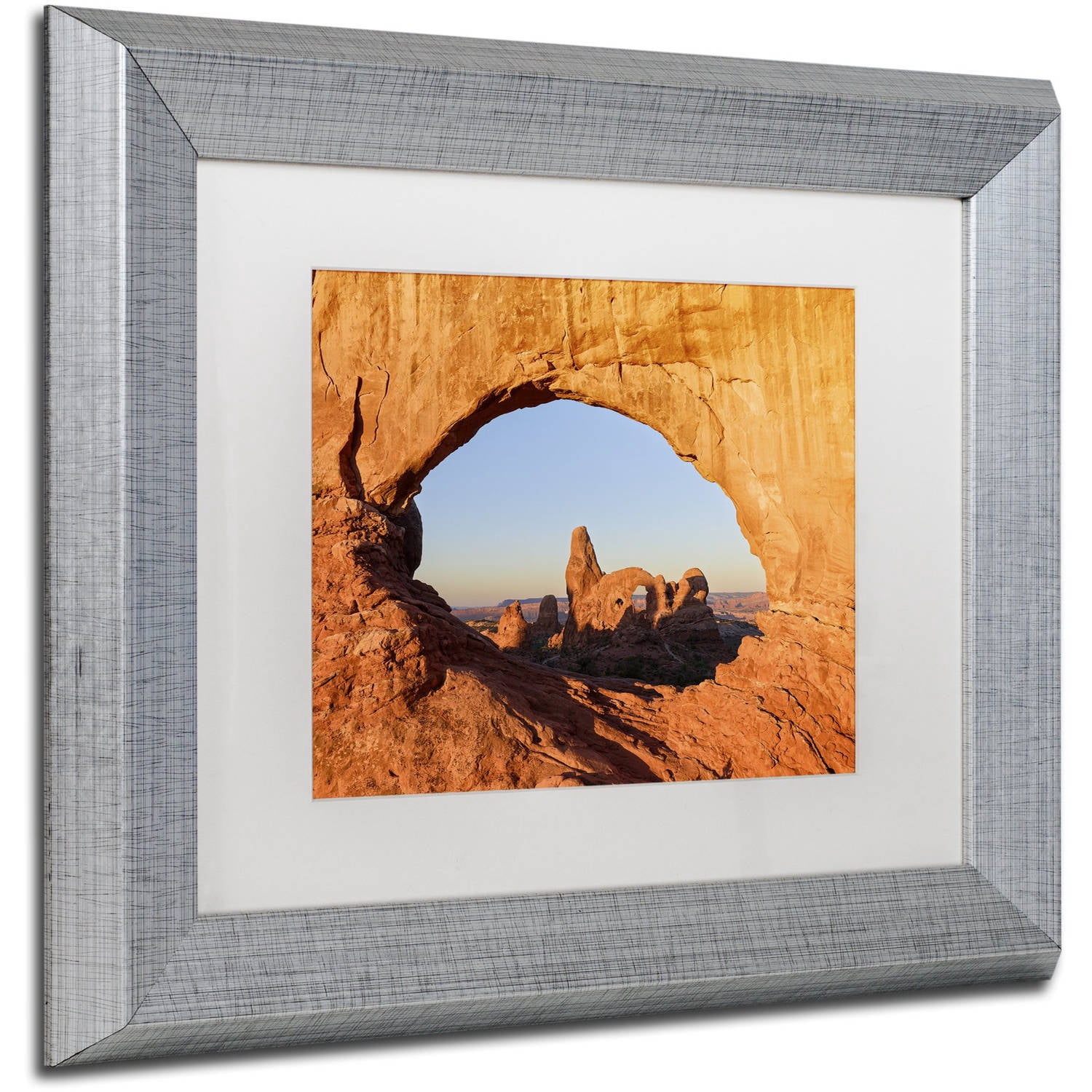 Trademark Fine Art "Through the Arch" Canvas Art by Michael Blanchette Photography White Matte, Silver Frame