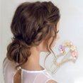 thumbnail image 2 of 4 Piezas de Clips para el Cabello con Flores de Moda y Corazón para Niñas en Tonos Dorados, Morados y Rosas, 2 of 3