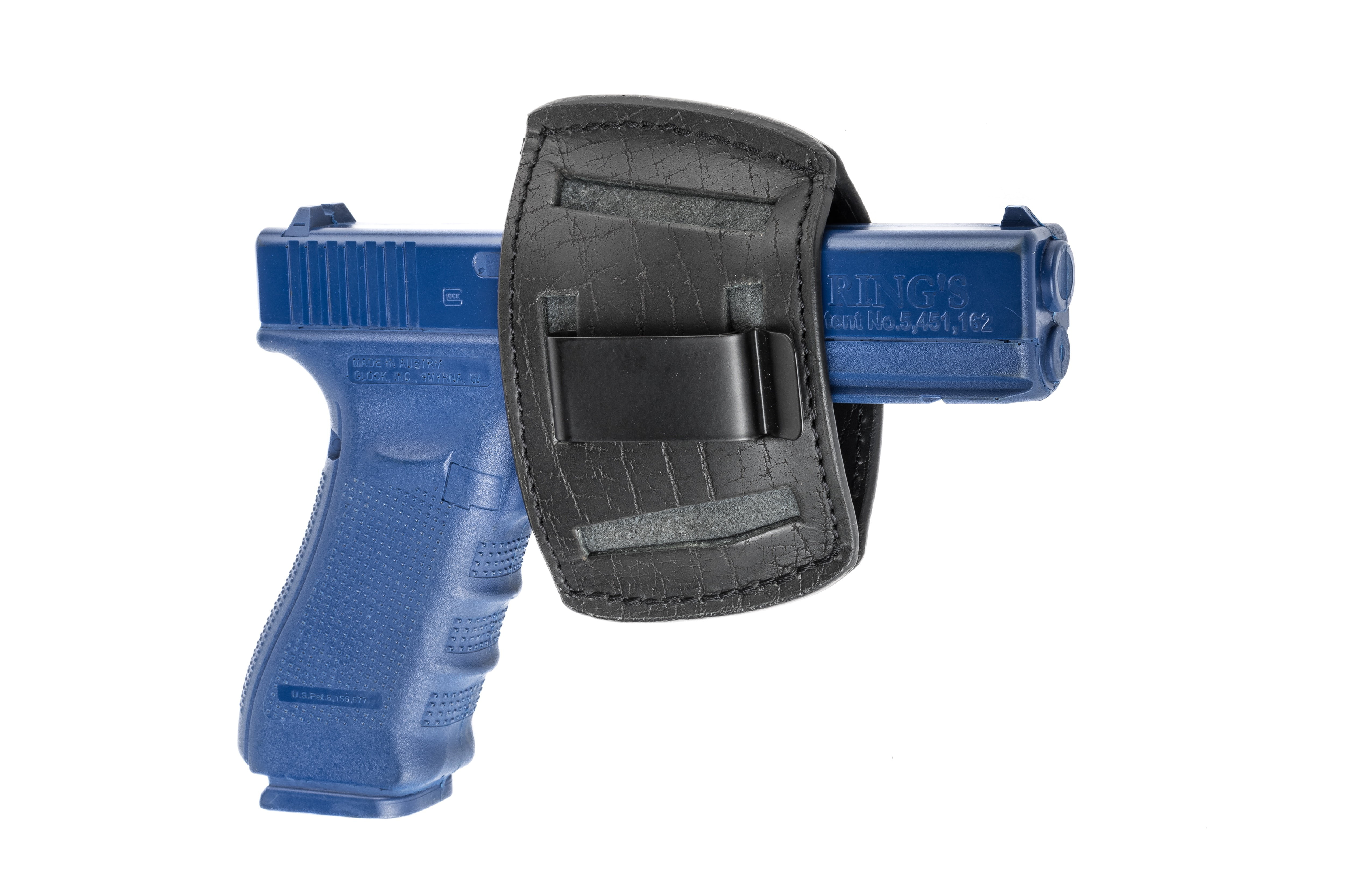Saddle Mate Leather Universal Gun Holster, Black, for Large Frame Pistols, Ambidextrous
