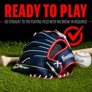 Franklin Sports Field Master Baseball + Softball Glove, 12 in, USA Red/White/Blue, Right Hand Throw