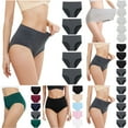 thumbnail image 3 of Tumotour Oversized Underwear for women Cotton Panties High Waist Panty Soft Ladies Hi-Cut Briefs Stretch Briefs Multipack Bikini Panties, 3 of 3