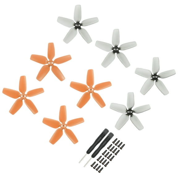 8 Pcs Low Noise Propellers 2.8 Inch Gray & Orange Drone Blades Propeller Replacement