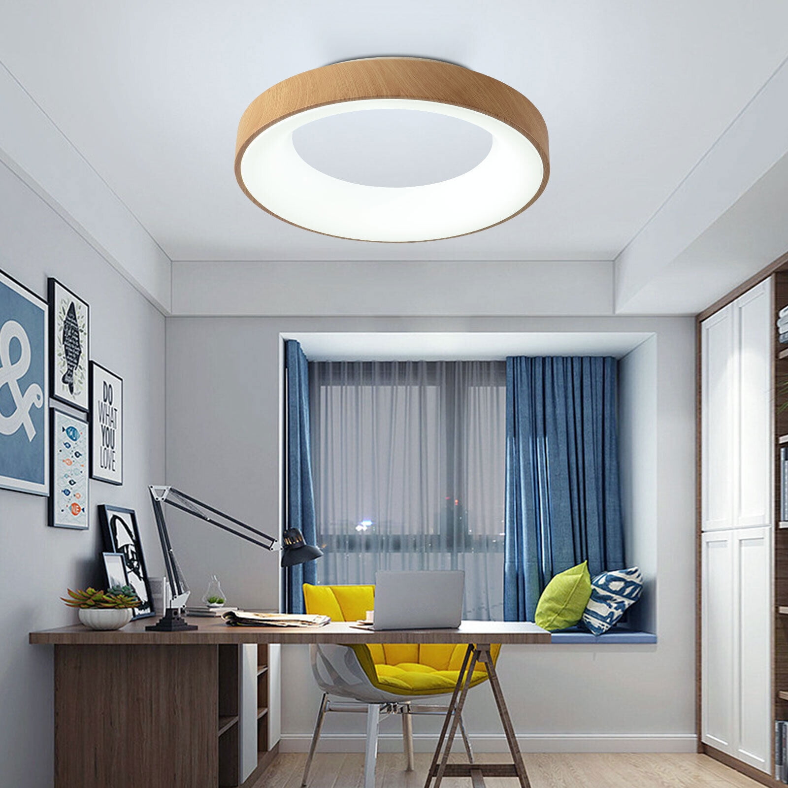 Denest Modern Flush Mount Ceiling Light, Round LED Ceiling Light Chandelier Living Room Bedroom Hallway Light Fixture AC 110V
