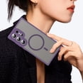 thumbnail image 4 of Allytechgroup Magnetic Case for Samsung Galaxy A36 5G, Compatible with Magsafe Transparent Matte Back Cover Slim Fit Anti-Scratch Hybrid Rugged Phone Case Cover for Samsung Galaxy A36 5G, Purple, 4 of 7