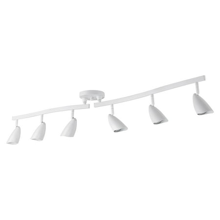 Globe Electric Grayson 6-Light Matte White Adjustable S-Shape Track Lighting  59353