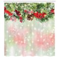 thumbnail image 3 of Ambesonne Christmas Shower Curtain, Green Branches Holly, 69"Wx70"L, Red Green Brown, 3 of 3