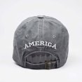 thumbnail image 5 of Womens and Mens USA Flag Embroidery Baseball Cap, Washed Vintage Cotton Unisex Dad Hat, Adjustable Casual American Flag Embroidered Cap for Daily Wear Outdoor Activities and Beach Vacation Grey, 5 of 7