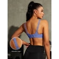 thumbnail image 3 of Wingslove Women's Sports Bra Full Coverage Wireless Bra Plus Size High Impact Non Padded Workout Bra,Purple 46C, 3 of 9