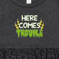 thumbnail image 4 of Inktastic Here Comes Trouble Girls Baby Dress, 4 of 5