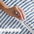 thumbnail image 4 of Noble Linens Navy Puffed Rugged Stripes 3-Piece Duvet Cover Set, King/Cal King, 4 of 14