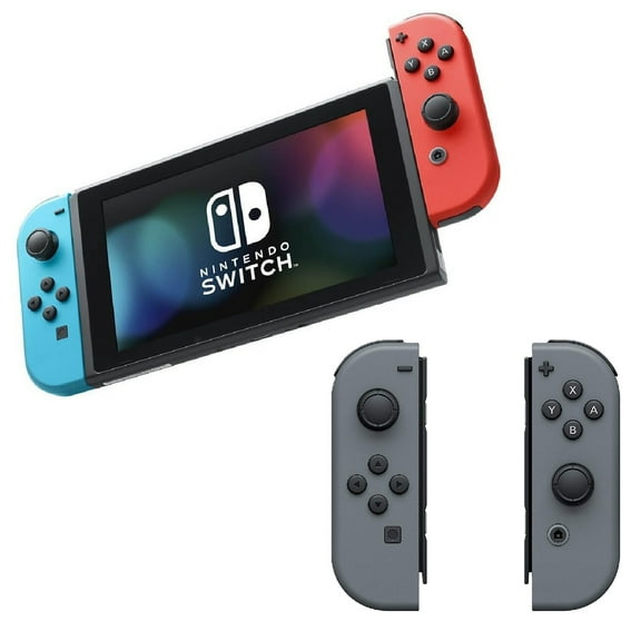 Restored Nintendo Switch Console with Two Joy-Con Bundle - Blue/Red & Gray (Refurbished)