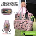 thumbnail image 2 of Garden Tool Bag,Pink Border Collie Dog and Flower Floral Garden Tool Organizer,Garden Gifts,Waterproof Multi-Pocket Garden Tool Storage 11.8x5.5x11.4 Inch(Tools NOT Included), 2 of 6