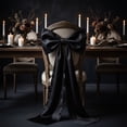 thumbnail image 2 of Halloween Decorations Outdoor 47", Giant Black Bow with Long Tails, Large Satin Bow Decor for Door Mantel Chair, 1 Pack, 2 of 6