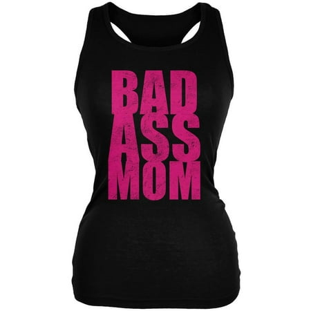 Bad Ass Mom Black Juniors Soft Tank Top (The Best Female Ass)