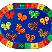 Carpets for Kids 3556 6 x 9 ft. Rectangle Kidsoft 123 ABC Butterfly Fun Rug