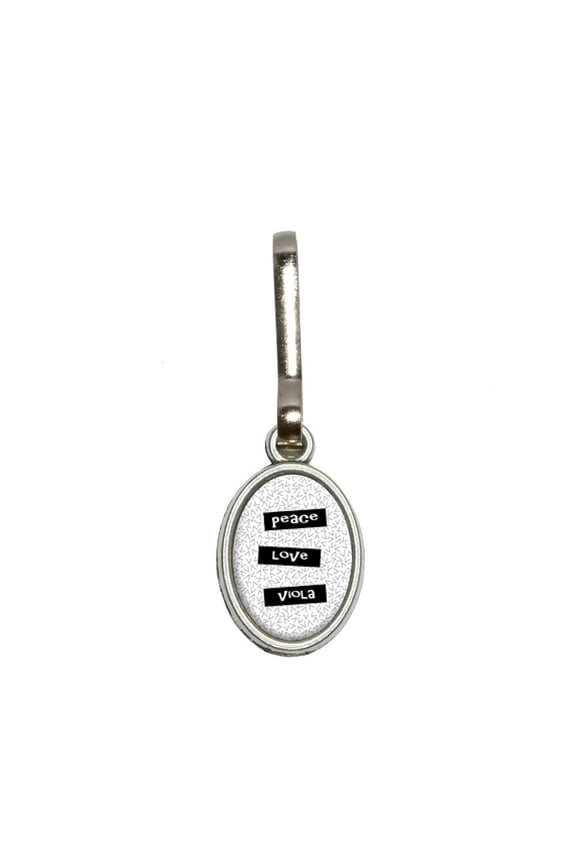 Peace Love Viola Oval Zipper Pull