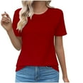 thumbnail image 2 of iHengLiXing Plus Size Tops for Women Women's Round Neck Fashionable Casual Short Sleeved Spring/summer Top, 2 of 4