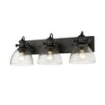 thumbnail image 4 of Yep by Golden Lighting Hines 3-light Vanity in Matte Black and Seeded Glass, 4 of 4