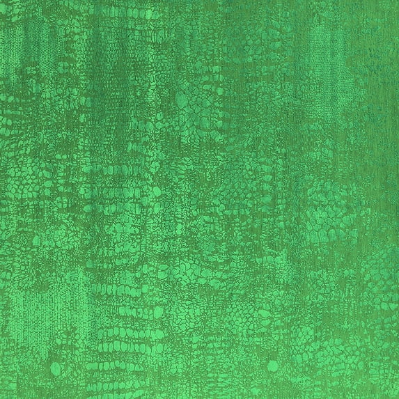 Ahgly Company Indoor Square Oriental Green Industrial Area Rugs, 7' Square
