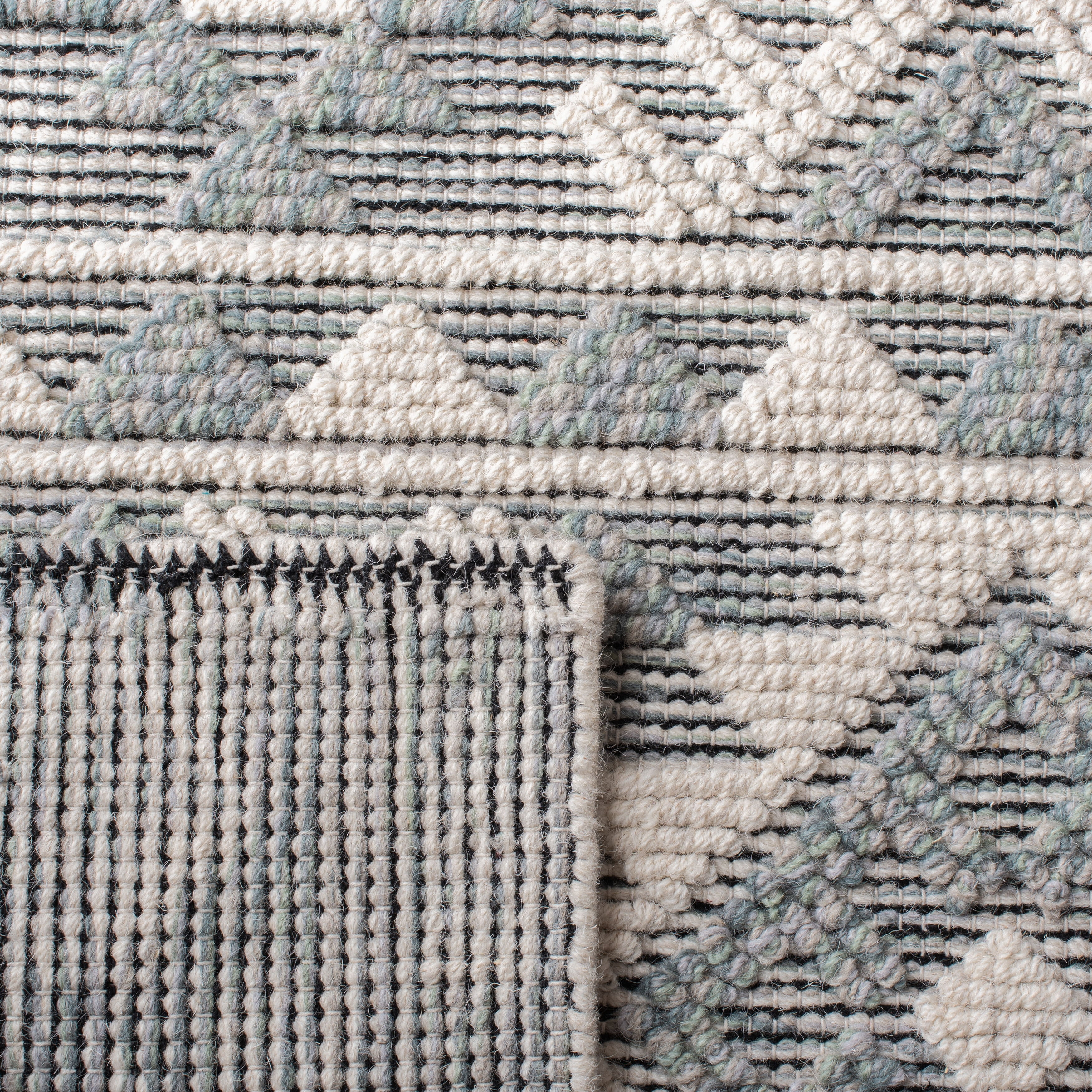 SAFAVIEH Natura Steve Geometric Area Rug, Cream/Aqua, 8' x 10'