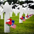thumbnail image 6 of 5Pack Cemetery Flowers for Grave,Red Blue White Lilac Patriotic Silk with American Flag,Artificial Flowers for Cemetery,Memorial Day Flowers for Veterans Day 4th of July Independence Day Garden Decor, 6 of 9