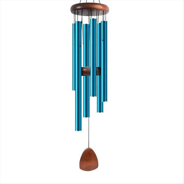 Campanas de Viento de Metal Azul, Campanillas de Viento de Aluminio, 6 Varillas, Campanillas, Decoración del Hogar, , Jardín Al Aire Libre, Patio
