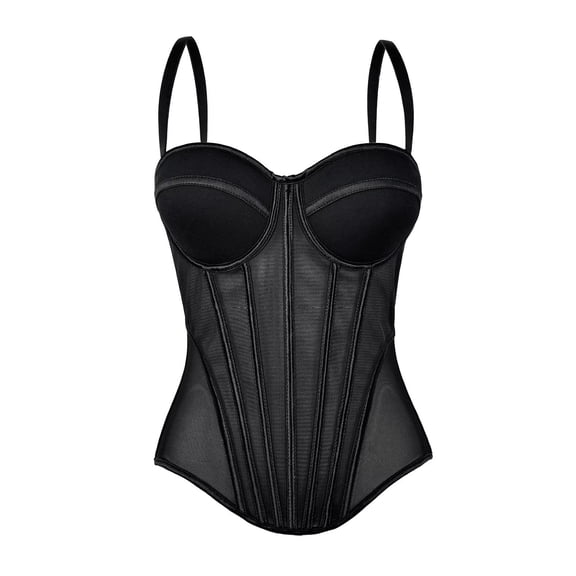 Wowcloth Women's Mesh Corset Top, Boned Bustier with Backless Design, Body Shaping Lingerie for Evening Wear and Special Wears