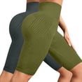 thumbnail image 4 of Gym Shorts Women, Audhol Women's Hip Lifting Fitness Pants with Textured Compression and Tight Fit High Waisted Peach Hip Yoga Shorts 2Pc Womens Gym Shorts Green M, 4 of 4