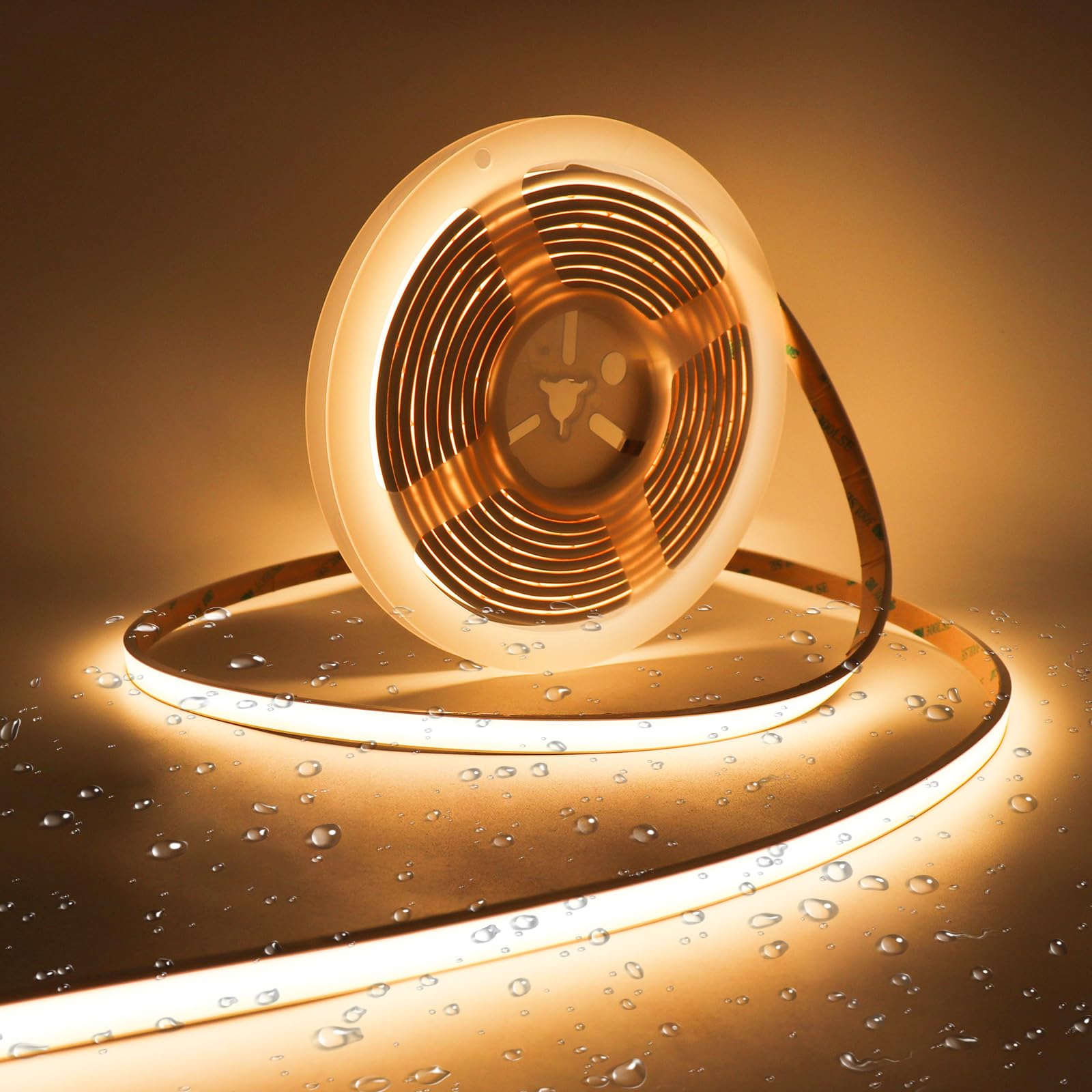 Free Cuttable COB LED Neon Strip Light Waterproof IP68, 12V 16.4ft 3000K Silicone Flexible DIY LED Tape Light for Outdoor Bathroom Swimming Pool Decoration (Without Power Supply)