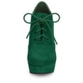 thumbnail image 3 of Unique Bargains Women's Platform Block Heel Lace Up Ankle Boots, 3 of 7