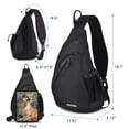 thumbnail image 2 of Sling Bag mixi Sling Bag para hombre, mochila unisex de 19 pulgadas, negra, 2 of 5