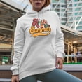 thumbnail image 2 of Retro Hallo Summer Typography, White Hooded Sweatshirt or Hoodie, Medium, 2 of 5