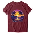 thumbnail image 6 of Teissuly Women's Fashion Crewneck Printed Short Sleeve T-shirt Casual Loose Shirt Tops, 6 of 7