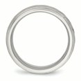 thumbnail image 2 of Stainless Steel Brushed and Polished Grooved Ring Size 10, 2 of 6