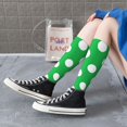 thumbnail image 3 of Lsque Green And White Polka Dot Printed Crew Socks Men's Women's LightWeight Thin Casual Calf Socks ,Knee High Socks,Cotton Socks, 3 of 9