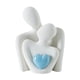 thumbnail image 4 of Figura abstracta de cerámica de pareja abrazándose, regalo de San Valentín, recuerdo de boda. Corazón Azul Talla L, 4 of 9
