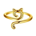 thumbnail image 1 of Hearth & Gear Yarn Ring Cat Kitty Ears Adjustable Size Crochet Ring Beginner Knitting Crocheting Crochet Tension Regulator Tool Finger Ring Gold Rose Gold Ring Cat Rings 10 Piece Set Punk Rings for, 1 of 7