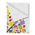 thumbnail image 2 of Fruit Soft Flannel Fleece Throw Blanket, Colorful Fruit Tree Silhouette with a Variety of Vegetarian Options Banana Orange, Cozy Plush for Indoor and Outdoor Use, 60" x 80", Multicolor, by Ambesonne, 2 of 5