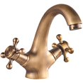 thumbnail image 1 of Bathroom Faucet Vintage Double Handle Swivel Basin Sink Hot Cold Mixing Tap, 1 of 3
