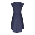 thumbnail image 5 of ZACPNCV Girls Dress Summer Ruffle Sleeve Mesh A Line Casual Party Dresses Belted Dress with Pockets Navy 7-8 Years, 5 of 9