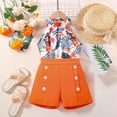 thumbnail image 6 of WOLLED Toddler Kids Halter Neck Cami Crop Tops and Floral Shorts Sets for Girls 2 Piece Summer Casual Shorts Outfits 4-7T, 6 of 10