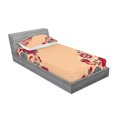 thumbnail image 2 of Ambesonne Floral Fitted Sheet & Pillow Sham Set, Nostalgic Polka Dots, Twinxl, Teal Ruby Salmon, 2 of 2