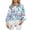 Sky Blue, variant on Women's Tie Dye T Shirt Long Sleeve Lapel Button Down Cardigan Blouse Sky Blue XL