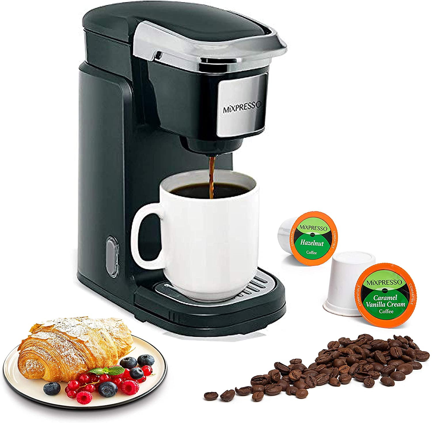 Single Serve Brewers Removable 45oz Water Tank One Touch Function 