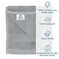 thumbnail image 3 of Dan River Washcloth for Face 12 pack Soft Absorbent and Quick Drying Durable Cotton Face Towel - Silver, 3 of 8